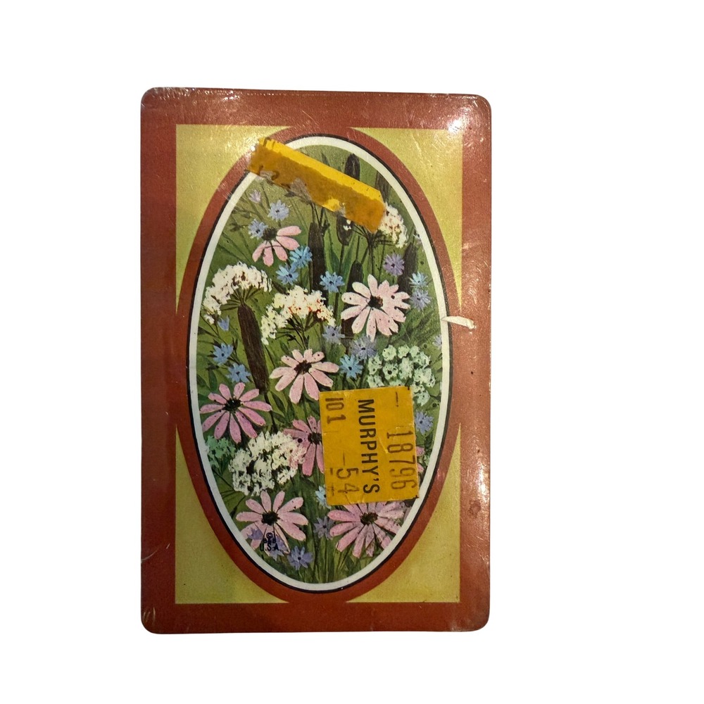 Vintage Trump Playing Cards Deck Floral Wildflowers Made in USA Sealed Wrap